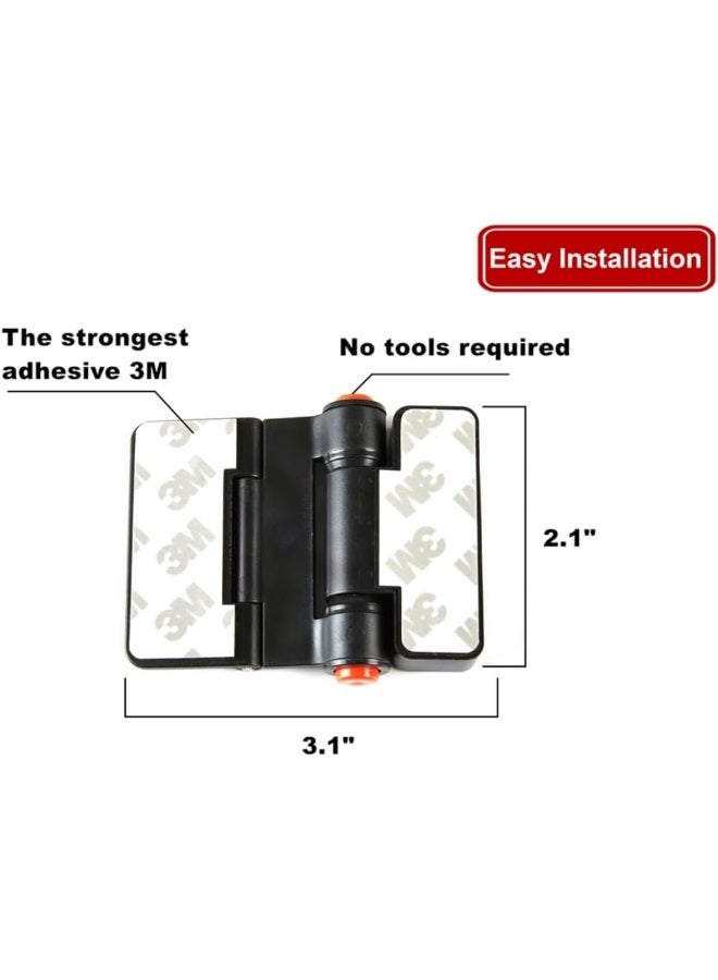 FIGEPO Refrigerator Adhesive Locks Double Button Fridge Door Lock with Key, Child Proof Freezer Cooler Door Lock, Child Baby Safety File Drawer Lock and Cabinet Locks (Black, 2) - Image 3