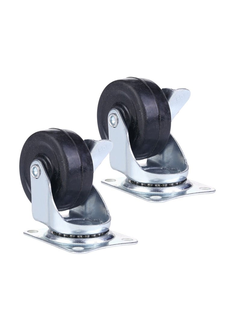 BMB tools 2-Piece 2inch Plastic Caster - Swivel with Brake - Plate - Image 1