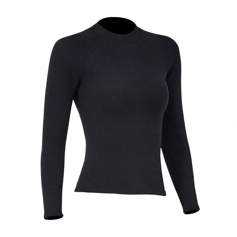 DIVE & SAIL القميص العائم للغوص مقاس 2XL من قماش النيوبرين والنايلون الناعق الخفيف الوزن سمك 2 مم - قميص سباحة طويل الأكمام للحماية من الأشعة فوق البنفسجية والعزل الحراري للنساء للرياضات المائية والاجازات الشاطئية والغوص بالقضبان والتصحر - Image 4