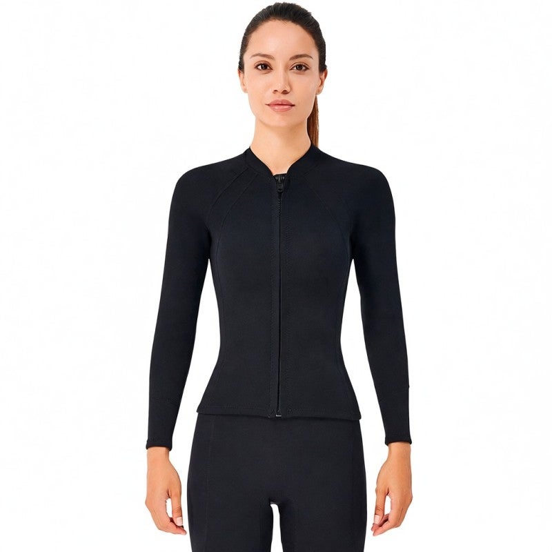 DIVE & SAIL القميص العائم للغوص مقاس 2XL من قماش النيوبرين والنايلون الناعق الخفيف الوزن سمك 2 مم - قميص سباحة طويل الأكمام للحماية من الأشعة فوق البنفسجية والعزل الحراري للنساء للرياضات المائية والاجازات الشاطئية والغوص بالقضبان والتصحر - Image 5