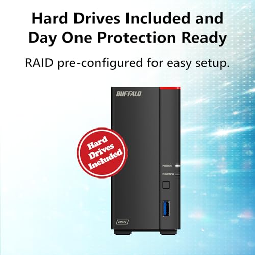 BUFFALO LinkStation 710 4TB 1-Bay NAS تخزين متصل بالشبكة مع أقراص HDD مضمّنة تخزين NAS يعمل كخدمة سحابية منزلية أو جهاز تخزين شبكي للمنزل - Image 5