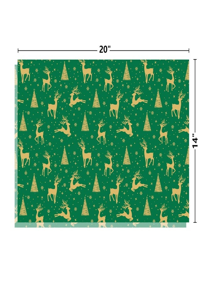 ROSYJUNE 120 Sheets Christmas Tissue Paper for Gift Bags, 20" x 14" Red Green White Wrapping Tissue Paper with 8 Different Designs for Christmas Gift Wrapping Holiday Decoration DIY Craft - Image 2