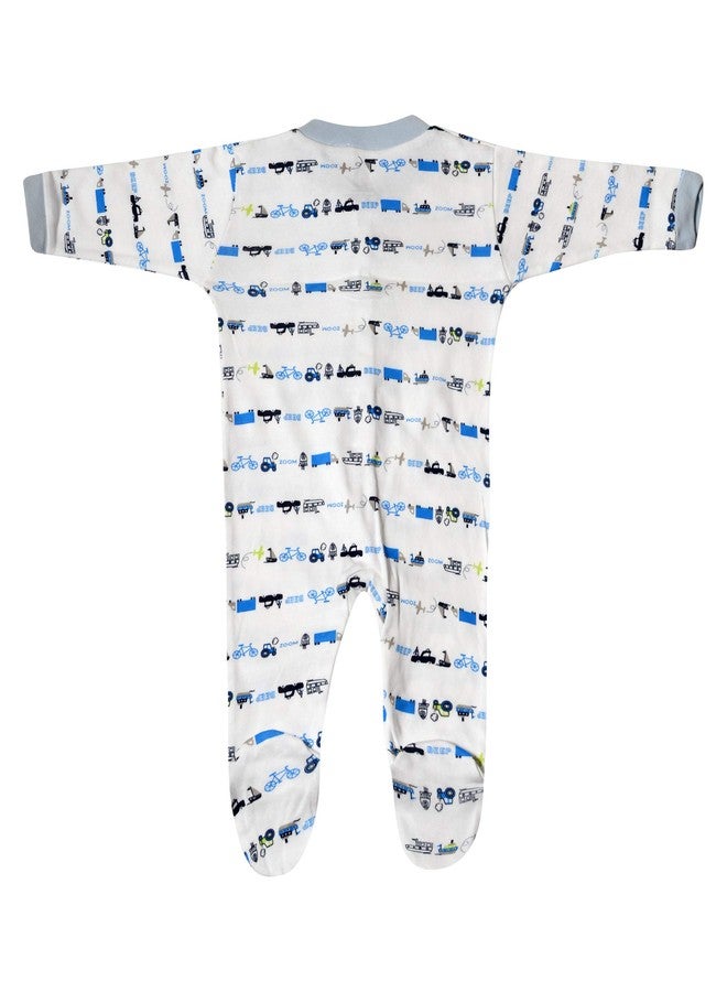 ميني بيري طقم نوم قطني بأكمام طويلة متعدد الألوان من ميني بيري بيبي نيدز للأطفال حديثي الولادة، مناسب للأولاد والبنات، مكون من 3 قطع - Image 4