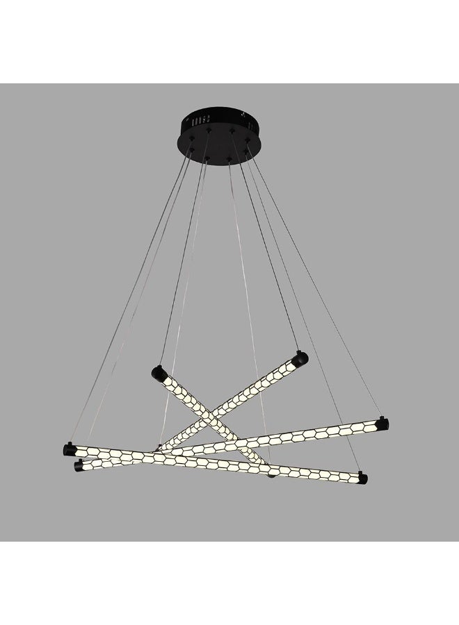 DANUBE HOME Danube Home Rocco Chandelier L82 Xw21 Xh10 Led Black Bh1040 | Contemporary Pendant Lamps | Hanging Lanterns | Modern Design Indoor Lighting For Bedroom Dining Living Room  - Image 1