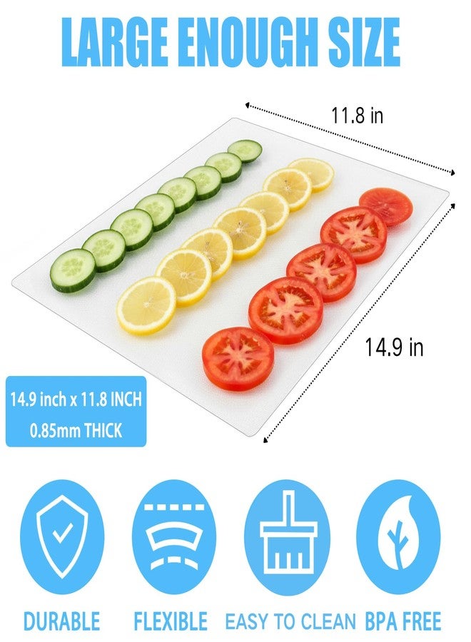 ZENFUN 30 Pc Plastic Cutting Board Mats, Flexible Clear Cutting Mats 15 x 12 In, Kitchen Cutting Board Sheets Frosted Placemats BPA-Free, Non-Porous - Image 2