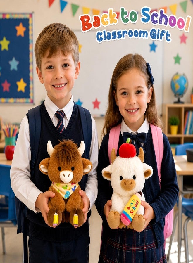 JIZWPOOM Classroom Highland Cow Plush-Back to School Gift “ABC” Handkerchief Decor - Image 5