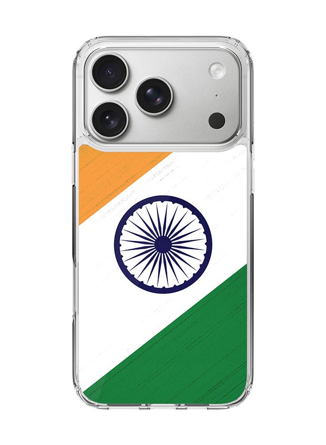 Stylizedd Classic Clear MagSafe Case for iPhone 17 Pro , Hybrid Soft Case Flexible Edges Anti Drop TPU PC Gel Thin Transparent Cover [ Designed for iPhone 17 Pro ] - Flag Of India Full Print