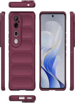 UNBLACK UNBLACK phone case compatible with Vivo V40 5G global Magic Shield TPU + Silicone Shockproof Phone Case For Vivo V40 5G (wine red) 