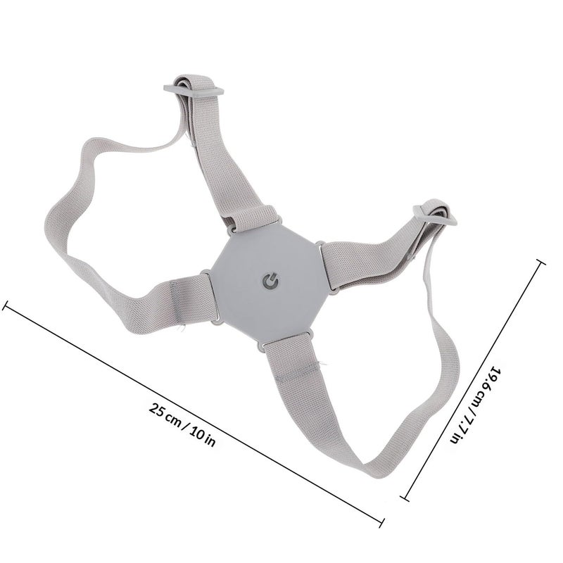 Light Grey Smart Posture Corrector Upper Back Brace with Sensor Vibration Trainer - Image 3