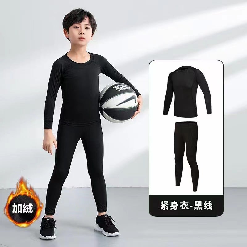 Children'S Tights Training Clothes Boys' Workout Clothes Long-Sleeved Basketball Sports Bottoming Quick-Drying Clothes Football Suit Spring - Image 3