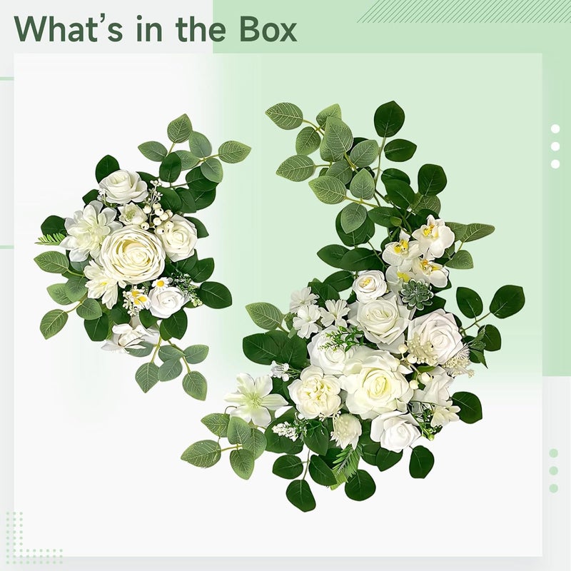 Artificial Flower Bouquet 2 Pcs, Home Elegant Welcome Decorations, Floral Silk Wreaths for Door Front, Weddings and Parties Ideal, Long-Lasting - Image 4