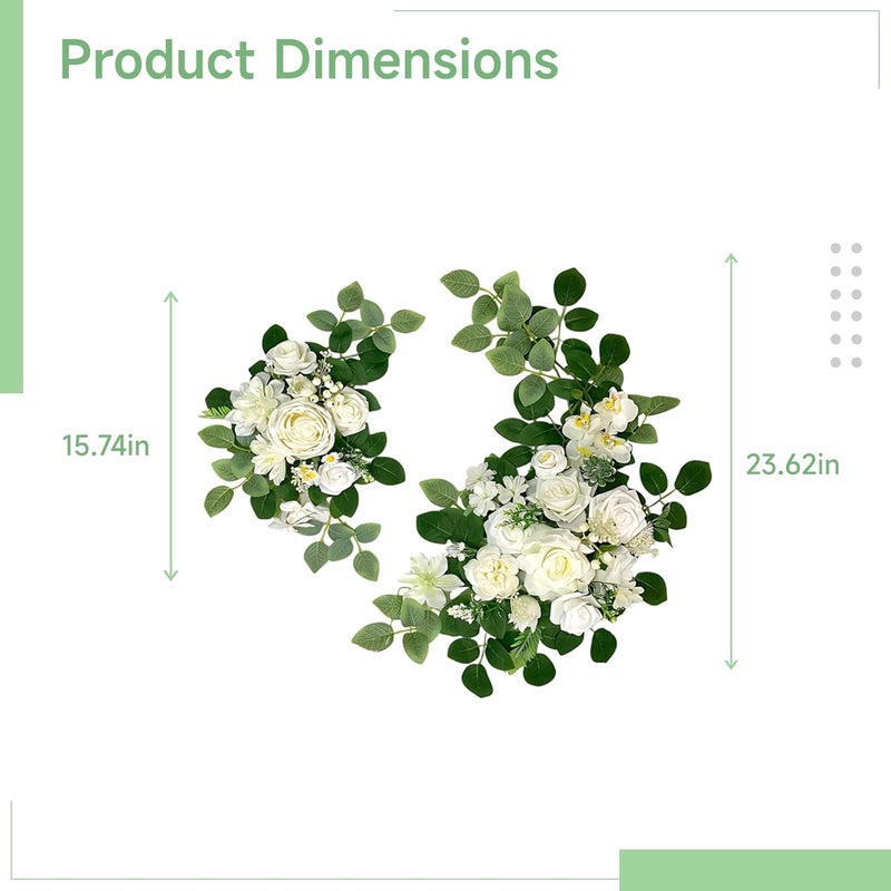 Artificial Flower Bouquet 2 Pcs, Home Elegant Welcome Decorations, Floral Silk Wreaths for Door Front, Weddings and Parties Ideal, Long-Lasting - Image 2