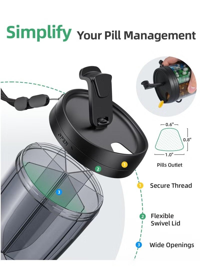 general Large Supplement Organizer Bottle, Holds Plenty of Vitamins in 1 Monthly Pill Dispenser with Anti-Mixing & Wide Openings Design, Easy to Retrieve Meds, Includes 20 Pcs Stick-on Labels - Image 5