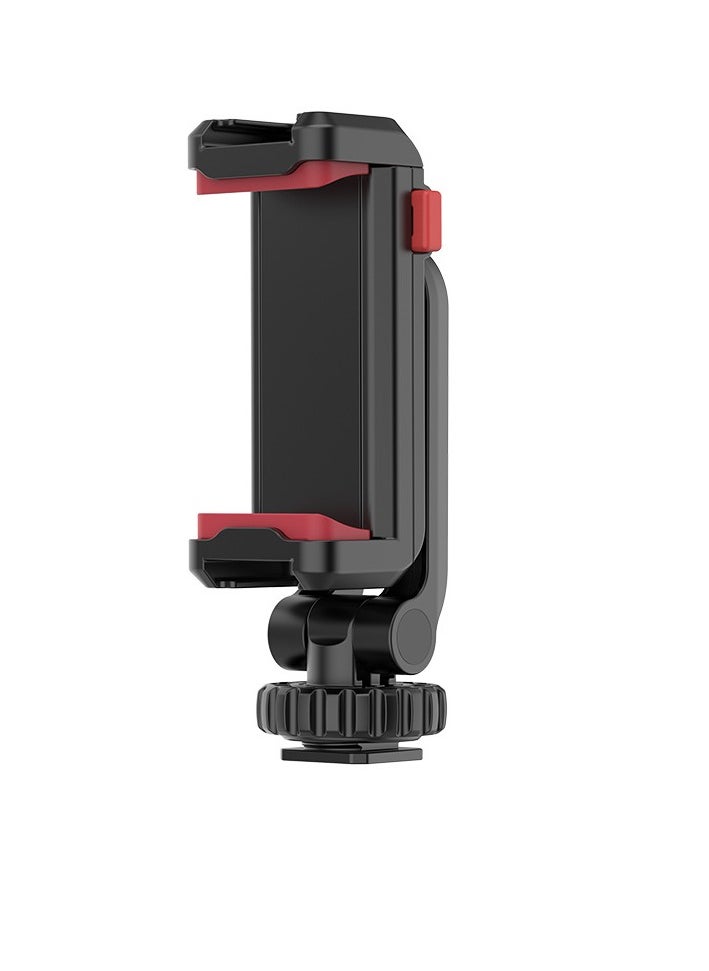 Ulanzi ST-06S Multi-functional Phone Holder Clamp Phone Tripod Mount 360° Rotatable with Dual Cold Shoe Mounts for Smartphone Vlog Selfie Live Streaming Video Recording