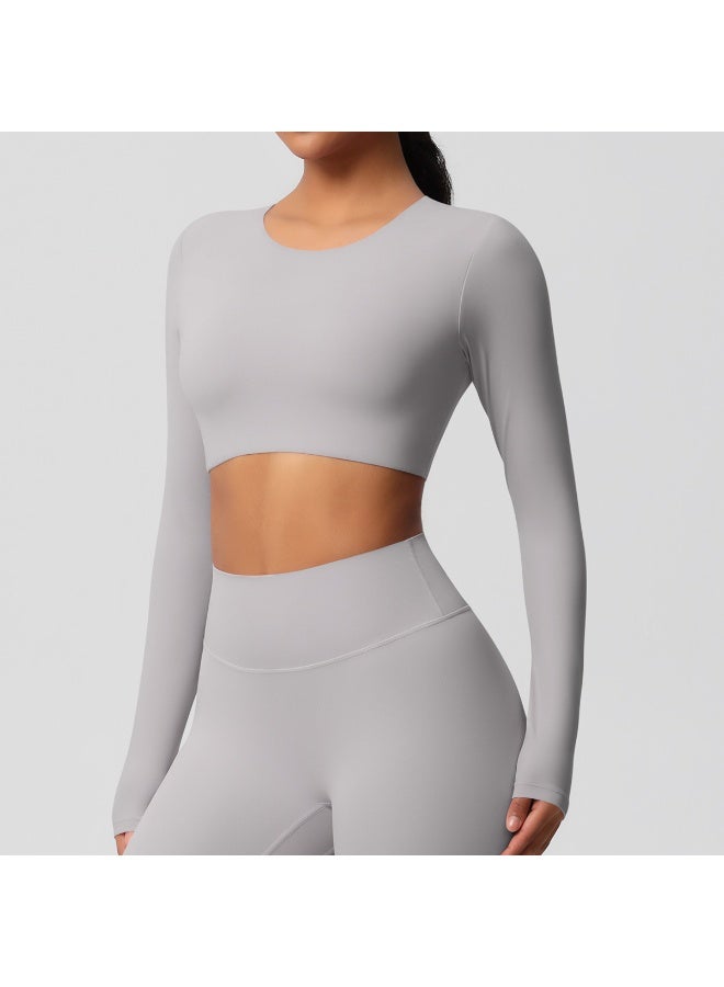 Yoga Shirts For Women Long Sleeve With Padded Fitness Running Gym Clothes Workout Dry Fit Breathable High Elastic Sports Top - Image 2