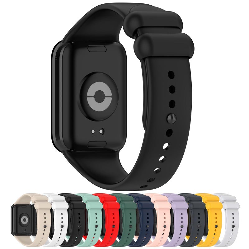 Disscool Soft Silicone Replacement Strap Compatible with Xiaomi Smart Band 8 Pro, 18.5mm Adjustable Quick Release Band (Black) - Image 2