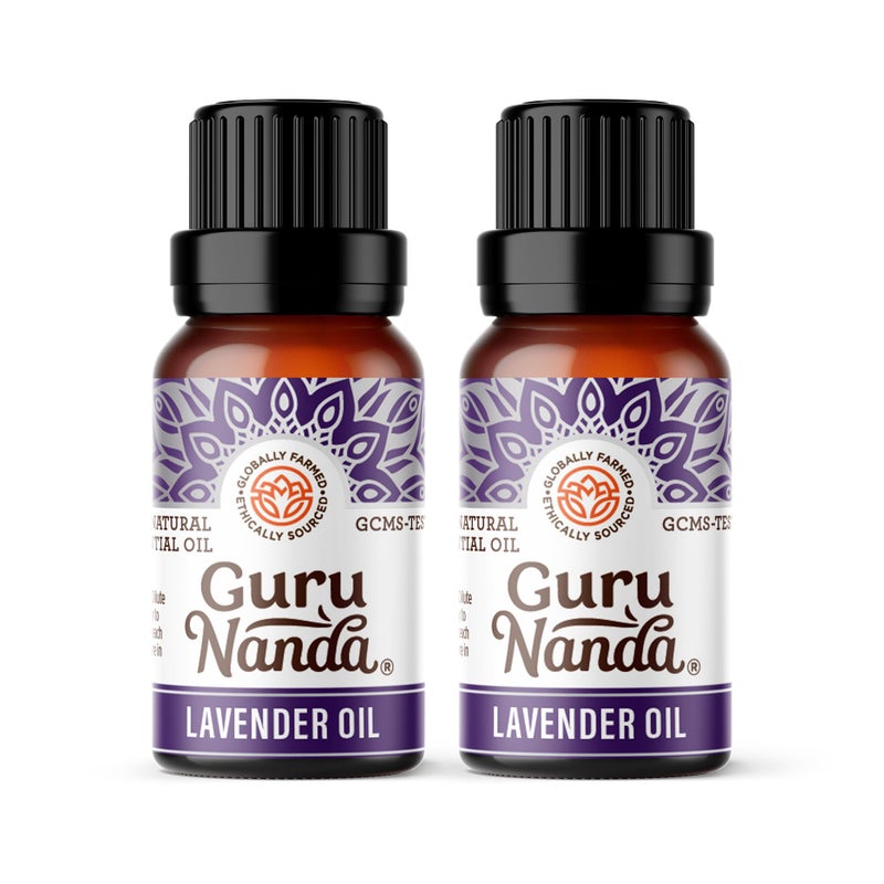GuruNanda Lavender Essential Oil, 100% Pure, Natural & Undiluted Aromatherapy Oil for Diffusers, Massage & DIY Recipes, Aids in Feeling of Relaxation and Calmness (2X0.5 Fl Oz) - Image 1