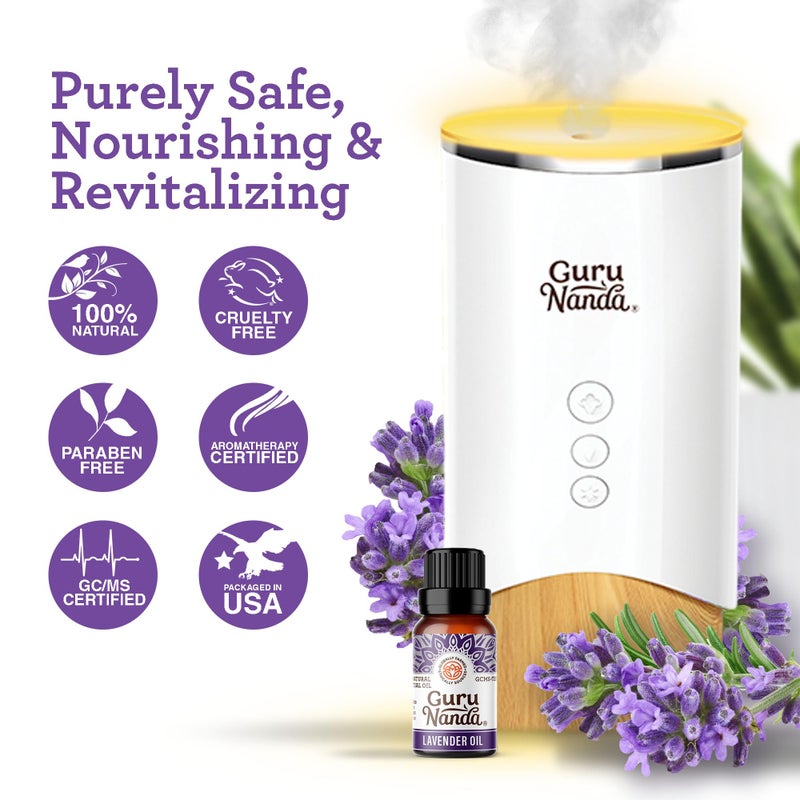 GuruNanda Lavender Essential Oil, 100% Pure, Natural & Undiluted Aromatherapy Oil for Diffusers, Massage & DIY Recipes, Aids in Feeling of Relaxation and Calmness (2X0.5 Fl Oz) - Image 4