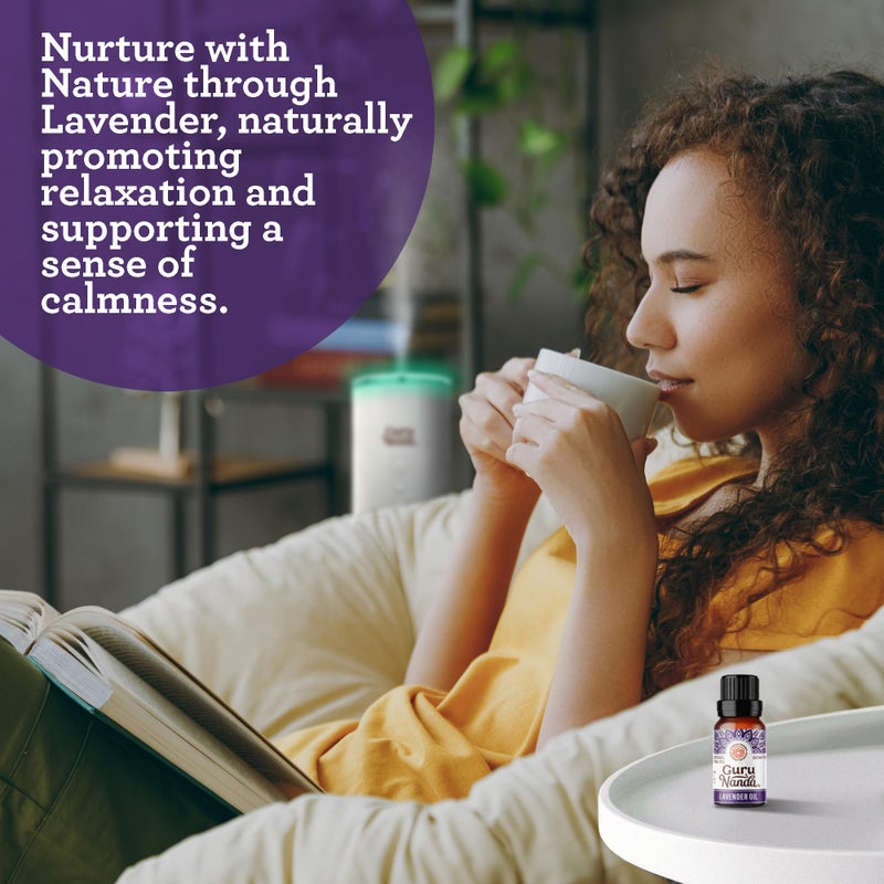 GuruNanda Lavender Essential Oil, 100% Pure, Natural & Undiluted Aromatherapy Oil for Diffusers, Massage & DIY Recipes, Aids in Feeling of Relaxation and Calmness (2X0.5 Fl Oz) - Image 3