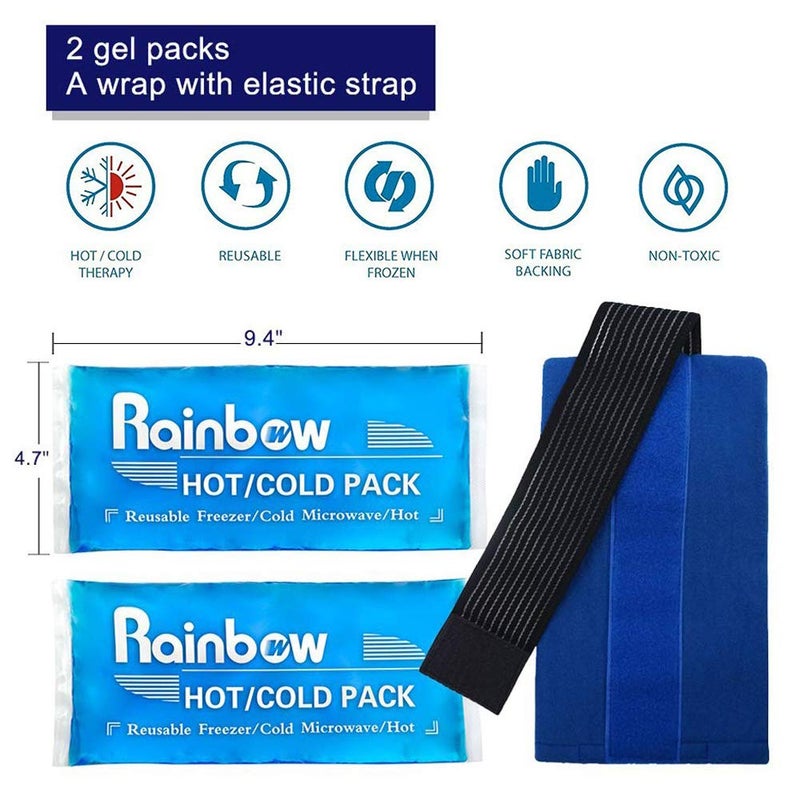 Mrice Headache Ice Pack Wrap with Strap, Reusable Gel Ice Pack for Injuries, Hot Cold Pack for Head Neck Knee Arms, 2 Flexible Gel Pack for Headache Relief, Migraine, Fever, Joint Pain, Muscle Soreness - Image 3