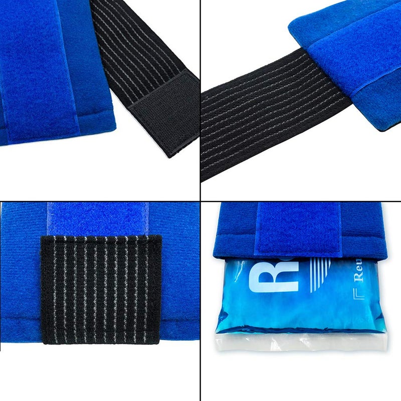 Mrice Headache Ice Pack Wrap with Strap, Reusable Gel Ice Pack for Injuries, Hot Cold Pack for Head Neck Knee Arms, 2 Flexible Gel Pack for Headache Relief, Migraine, Fever, Joint Pain, Muscle Soreness - Image 4