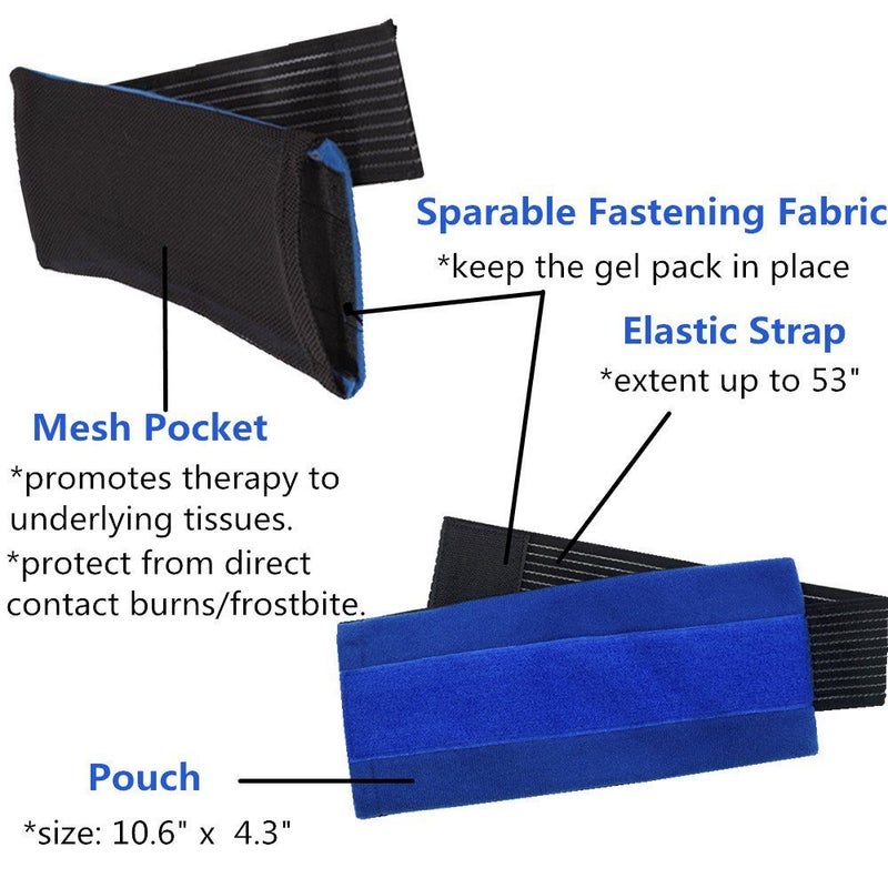 Mrice Headache Ice Pack Wrap with Strap, Reusable Gel Ice Pack for Injuries, Hot Cold Pack for Head Neck Knee Arms, 2 Flexible Gel Pack for Headache Relief, Migraine, Fever, Joint Pain, Muscle Soreness - Image 5