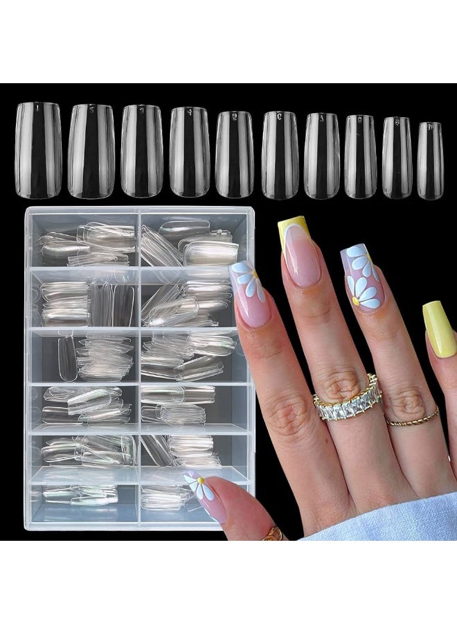 أظافر صناعية عالية الجودة 100 قطعة/صندوق، شفافة طبيعية، بأحجام مختلفة - Image 2