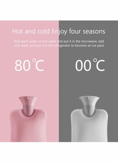 KASTWAVE 1L Hot Water Bottle with Knitted Cover Large Capacity Bag Removable and Washable Soft  - Image 2