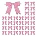 Meseey 30 Pcs 35 Inches Gingham Ribbon Bows with Twist Tie Pink and White Buffalo Check Premade Craft Bows for Gift Wrapping Basket Wedding Baby Shower Brithday Party PinkW - Image 1