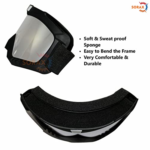 SORAX 3 in 1 Detachable Mask with Foam face shield Protective Goggles for Bike Scooter Motorcycle (Silver) - Image 4