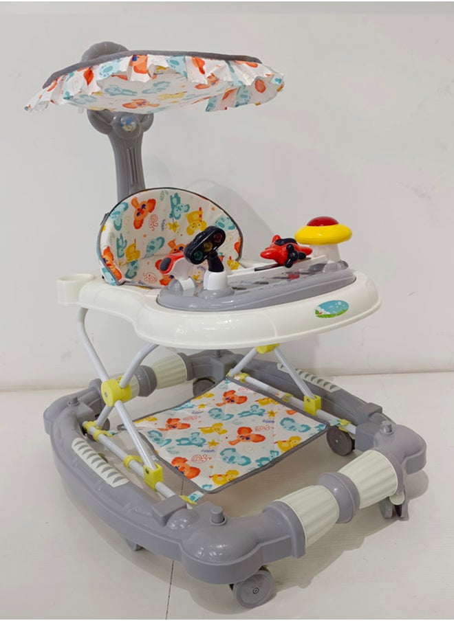 kiddoz Multifunctional Baby Walker - Gray 