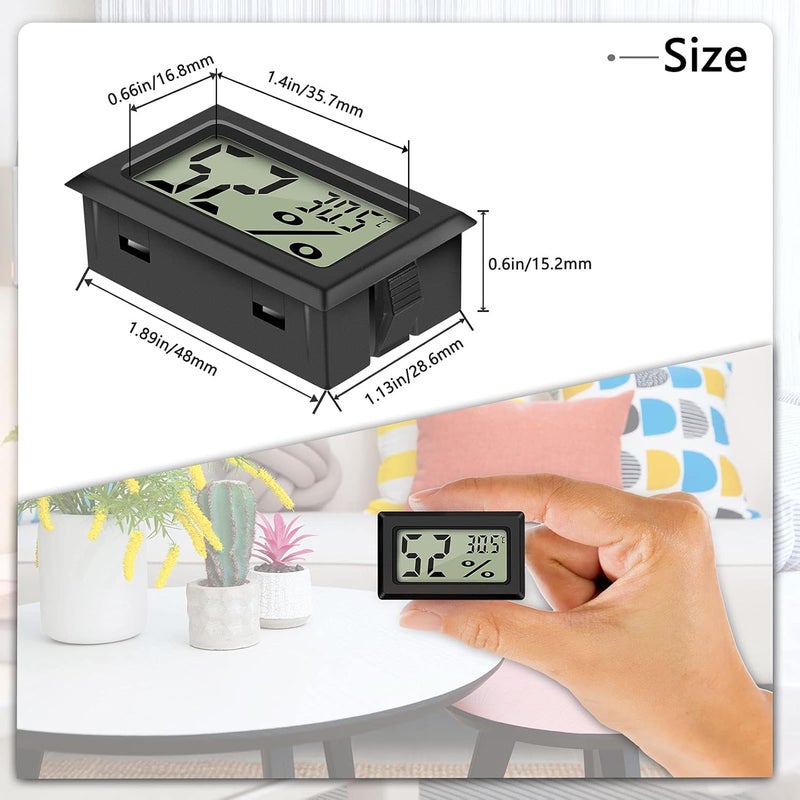 Thlevel Mini Digital LCD Thermometer Hygrometer Temperature Humidity -50~70°C 10%~99% RH Thermometer Portable Thermo Hygrometer Indicator for Office Kitchen Humidors Incubators Reptiles (6 PCS - A) - Image 5
