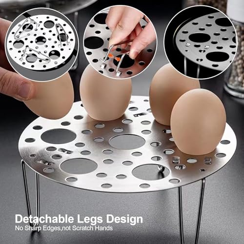 Saiyam Stainless Steel Egg Steamer Rack Multipurpose Heatproof Stackable 7 Holes Stand for Pot Accessories and Pressure Cooker Pans steam boiling, egg Steamer Stand - Pack of 1 - Image 5