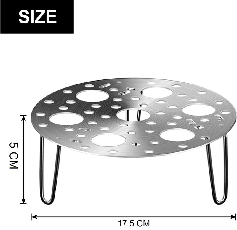 Saiyam Stainless Steel Egg Steamer Rack Multipurpose Heatproof Stackable 7 Holes Stand for Pot Accessories and Pressure Cooker Pans steam boiling, egg Steamer Stand - Pack of 1 - Image 2