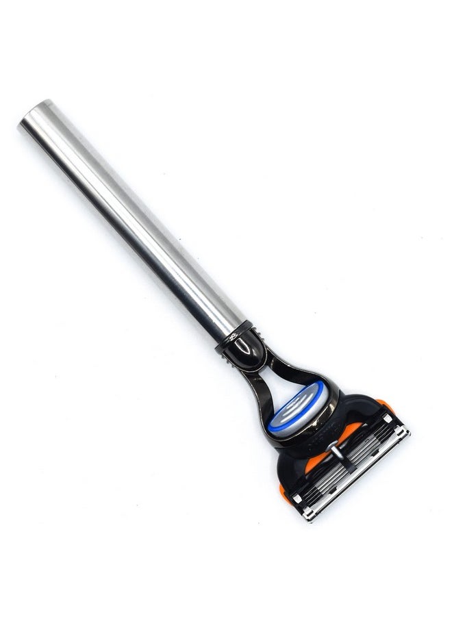 Parker Safety Razor Parker'S 100% Stainless Steel Handle Gillette Fusion Compatible Razor 1 Gillette Fusion Blade Included  - Image 1
