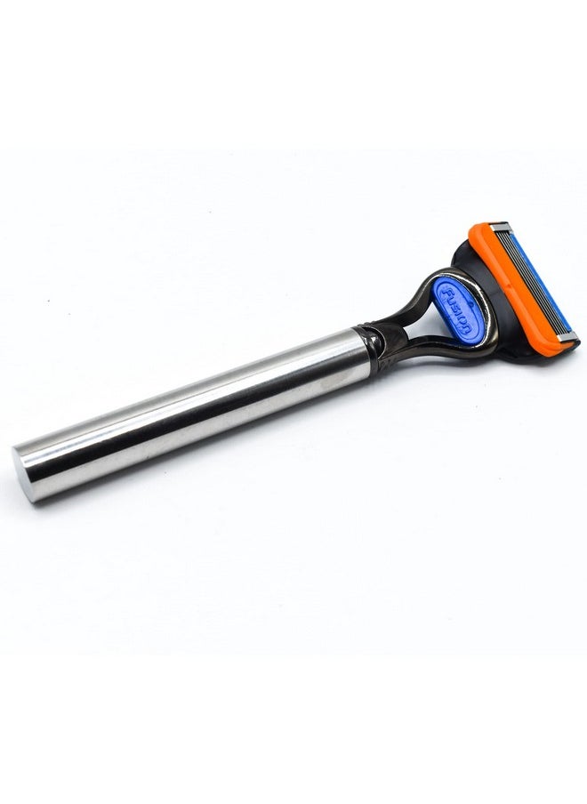 Parker Safety Razor Parker'S 100% Stainless Steel Handle Gillette Fusion Compatible Razor 1 Gillette Fusion Blade Included  - Image 5