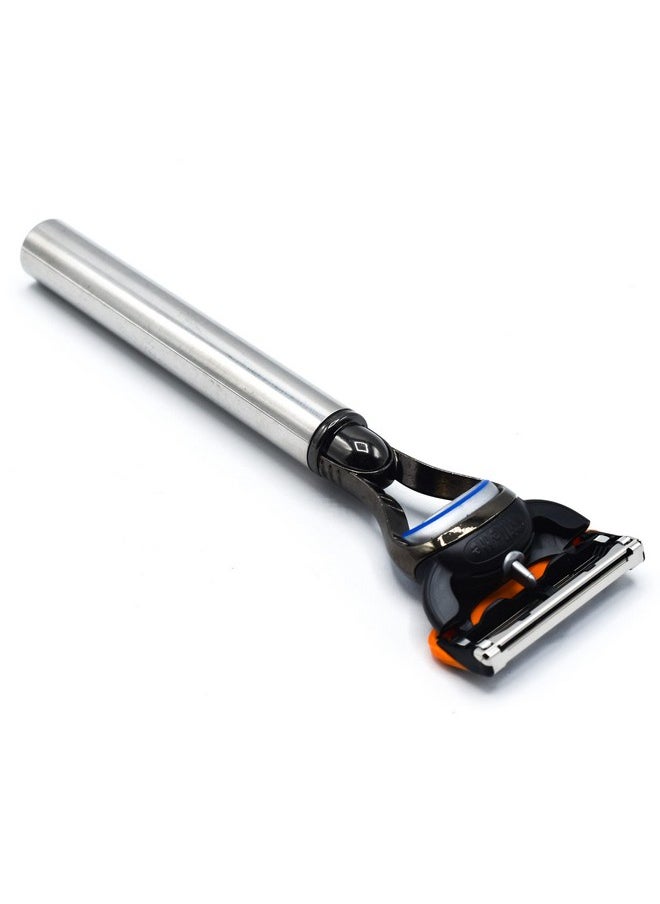 Parker Safety Razor Parker'S 100% Stainless Steel Handle Gillette Fusion Compatible Razor 1 Gillette Fusion Blade Included  - Image 4