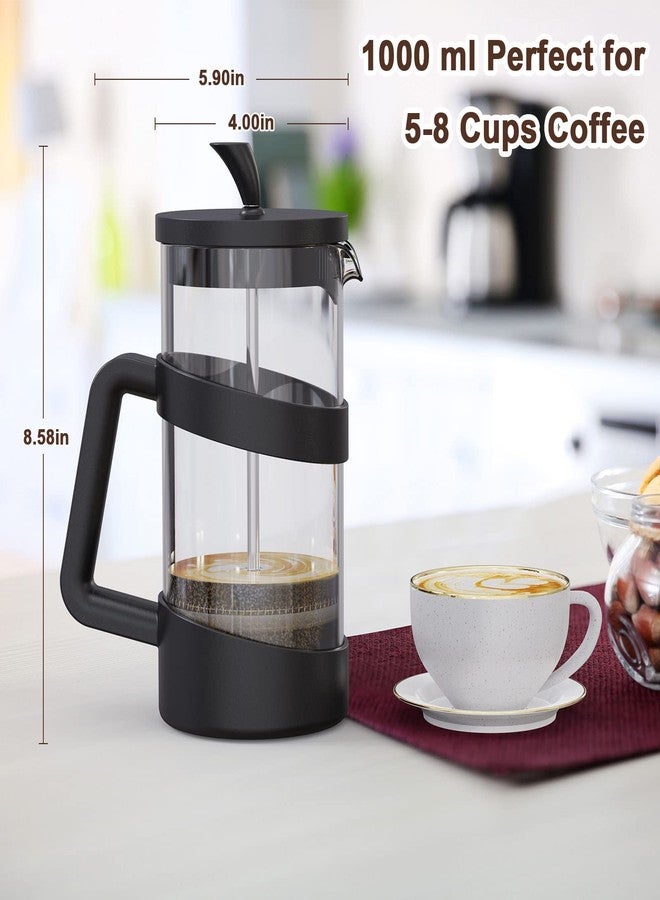 RAINBEAN Large French Press Glass Travel Camping Coffee Makers Pot, 34 oz Portable Cold Heat Press Coffee Tea Brewer - Image 5