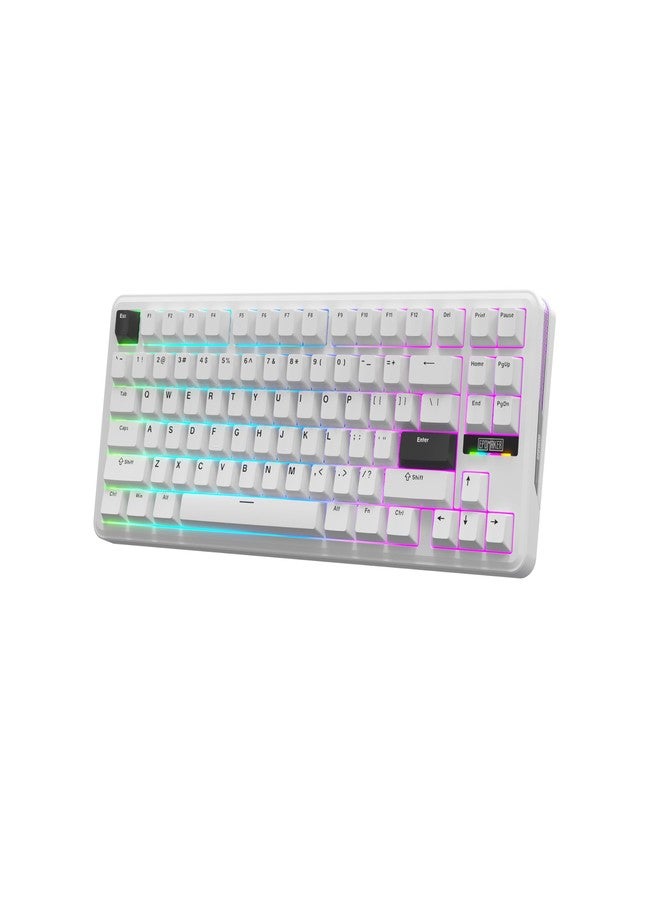 ابوماكر لوحة مفاتيح ميكانيكية لاسلكية EPOMAKER TH85 QMK/VIA، بلوتوث 5.0/2.4 جيجاهرتز/USB-C، مفاتيح خطية كريمية مخصصة مشحمة مسبقًا، لوحة مفاتيح كريمية مزودة بحشية للكمبيوتر الشخصي/ماك/المكتب/الألعاب (أبيض) - Image 1