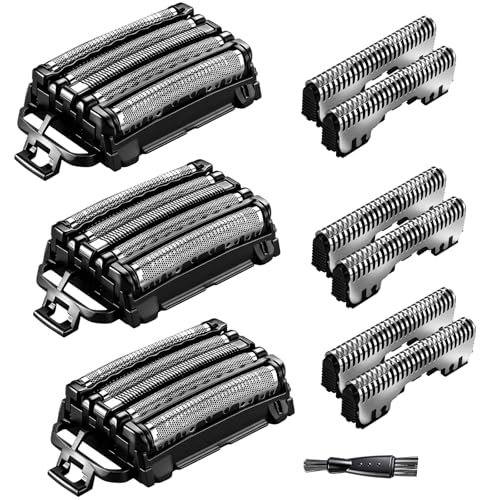 TGSBHIO 3Pack Replacement Blades and Foil Compatible with Panasonic ARC5 5-Blade Shavers, Compatible with WES9032P ES9032 ES9034 ES9036 ES9038, Fits Models ES-LV61, ES-LV65, ES-LV67, ES-LV95 1Cleaning Brush - Image 1