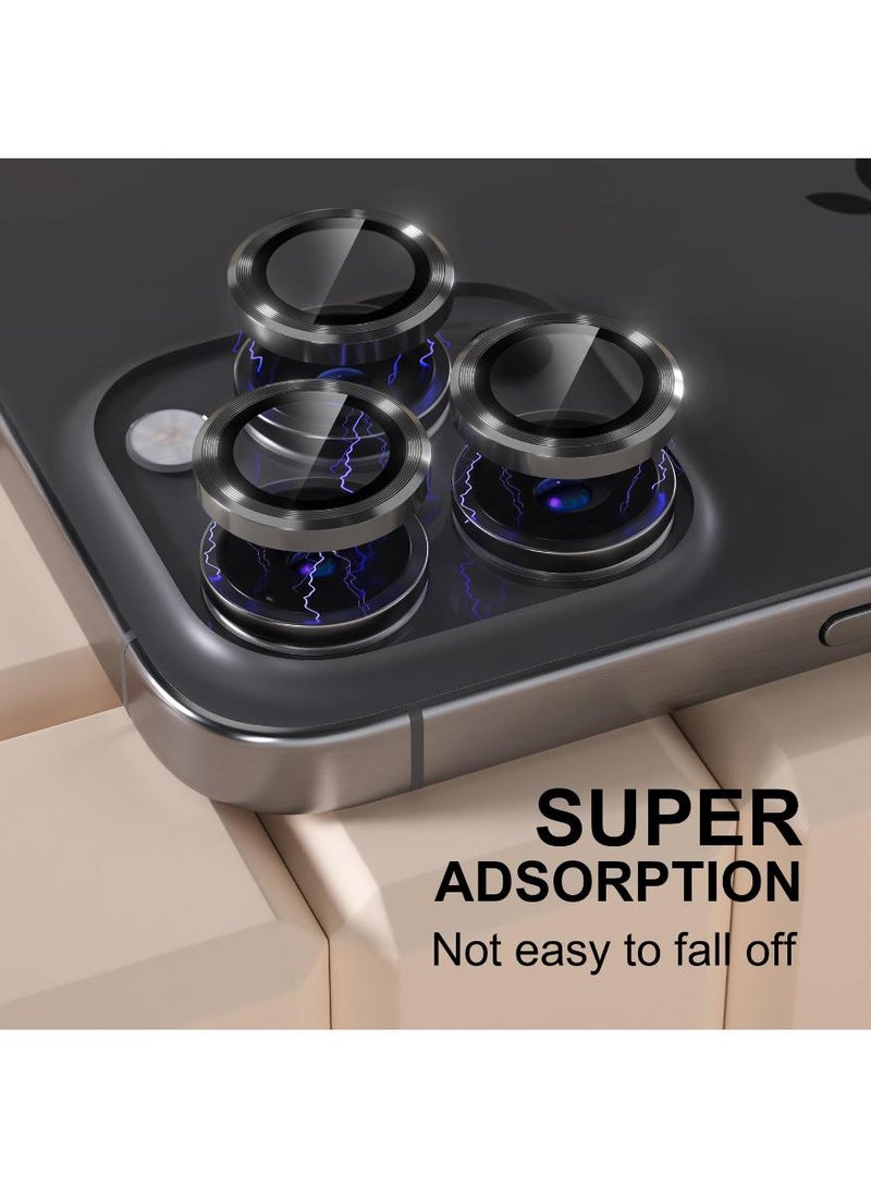 Devon 3 PCS Phone Camera Lens Protector with Installation Frame, for iPhone 16 Pro/16 Pro Max, HD Tempered Metal Glass Camera Screen Protector Cover Film Accessories (Purple) - Image 5