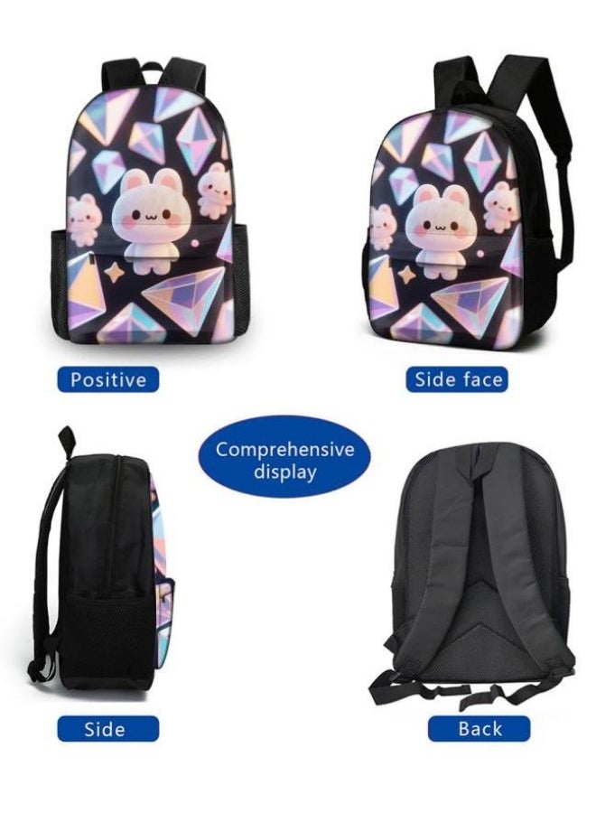[Super new special offer] Cartoon theme bag three-piece set | double-shoulder + hand-held + storage pen bag | gift self-use good-looking - 646  - Image 3