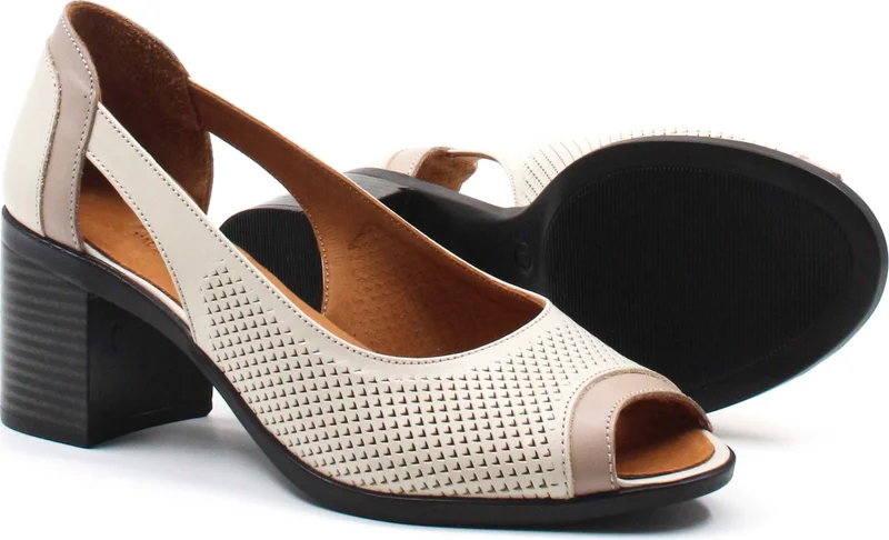 فاست ستيب Genuine Leather Women's Thick Heeled Shoes 411ZA510