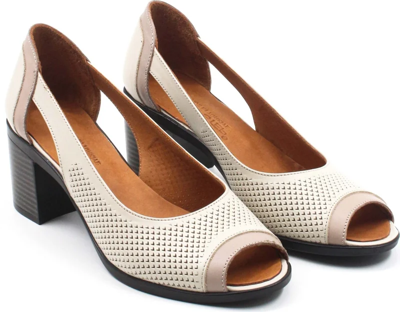 فاست ستيب Genuine Leather Women's Thick Heeled Shoes 411ZA510