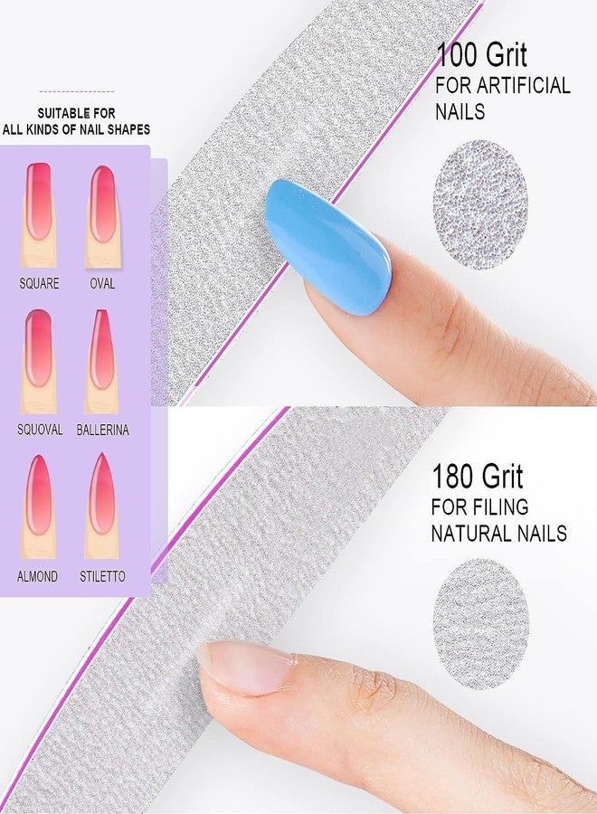 TODDLIS 10 PCS Nail File Professional Nail Files Reusable Double Sided Emery Board(100/180 Grit) Nail Styling Tools for Home and Salon Use - Image 2