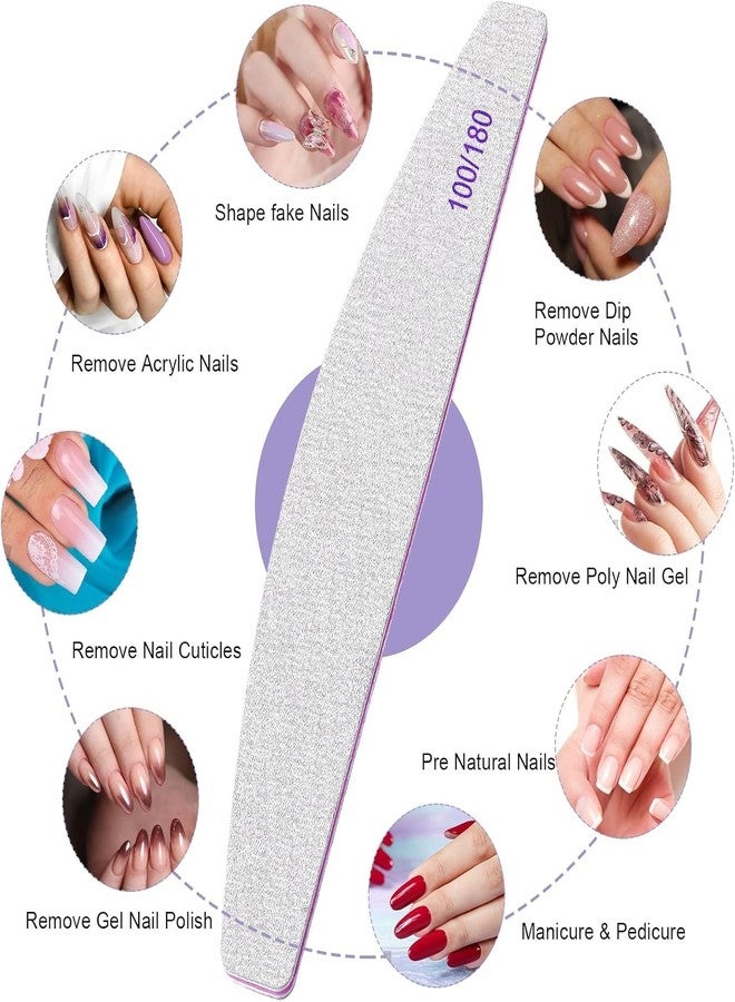 TODDLIS 10 PCS Nail File Professional Nail Files Reusable Double Sided Emery Board(100/180 Grit) Nail Styling Tools for Home and Salon Use - Image 3