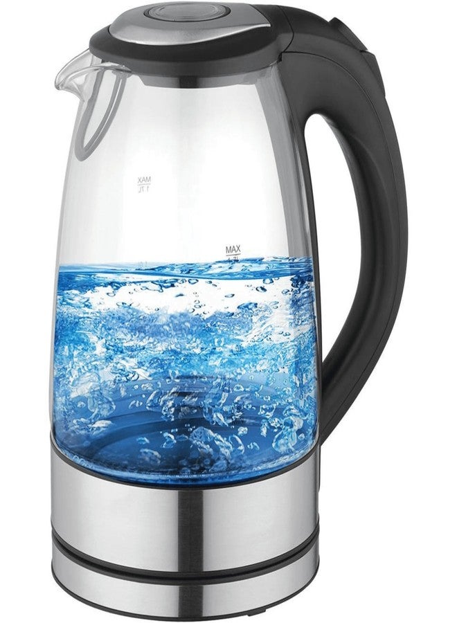 Better Chef Cordless Electric Kettle | 7-Cup Borosilicate Glass | LED Light | Thumb On-Off and Lid Open | 360-deg Swivel Base | Auto Boil-Dry Shut-Off | Stainless - Image 4