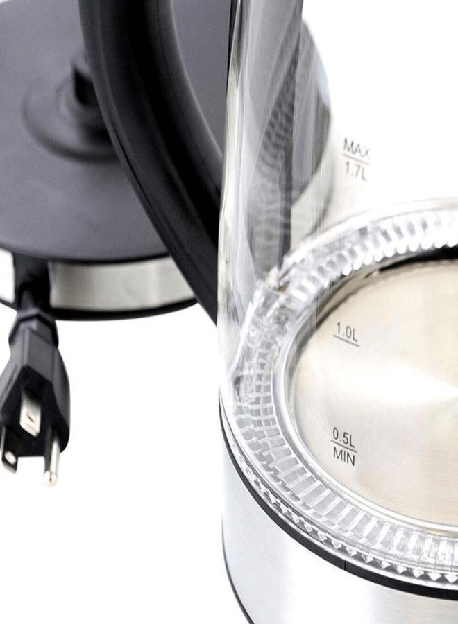 Better Chef Cordless Electric Kettle | 7-Cup Borosilicate Glass | LED Light | Thumb On-Off and Lid Open | 360-deg Swivel Base | Auto Boil-Dry Shut-Off | Stainless - Image 3
