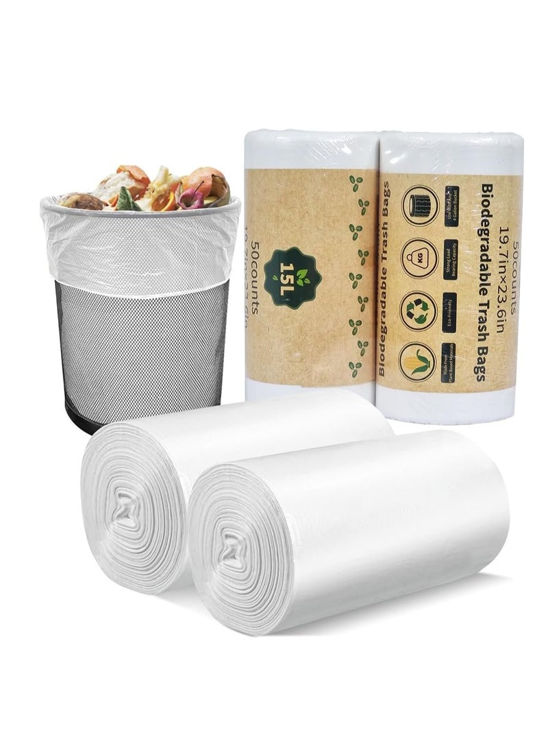 أن ان سي بيتس أكياس قمامة قابلة للتحلل الحيوي بسعة كبيرة 15 لترًا ومضادة للتسرب، متعددة الأغراض للاستخدام في غرفة المعيشة والمكتب والحمام والمطبخ، أكياس قمامة صديقة للبيئة (50 كيسًا) - Image 1