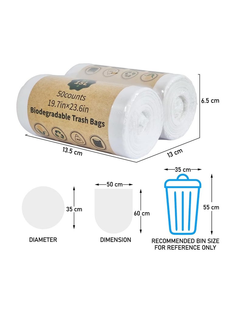 أن ان سي بيتس أكياس قمامة قابلة للتحلل الحيوي بسعة كبيرة 15 لترًا ومضادة للتسرب، متعددة الأغراض للاستخدام في غرفة المعيشة والمكتب والحمام والمطبخ، أكياس قمامة صديقة للبيئة (50 كيسًا) - Image 2